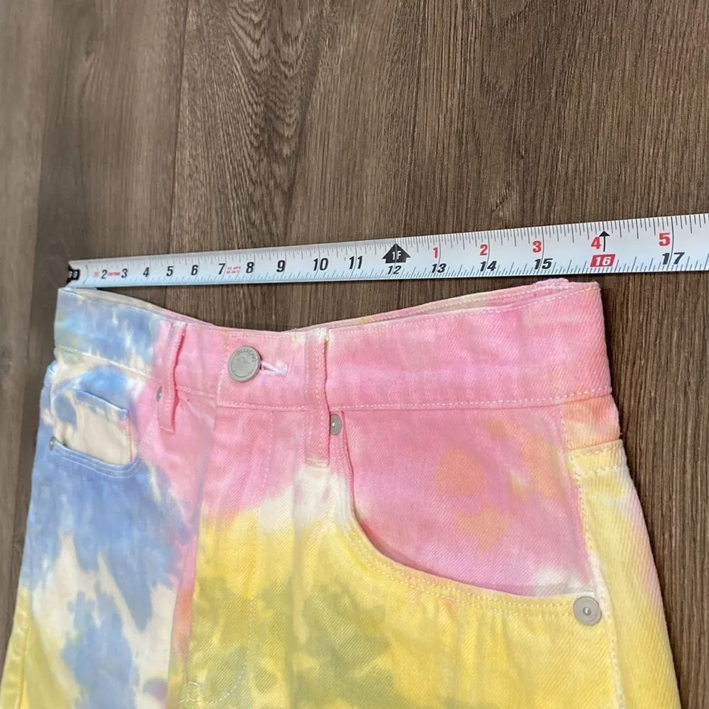 Blank NYC‎ The Barrow Vintage High Rise Tie Die Cut Off Jean Shorts Size 30 - Image 8