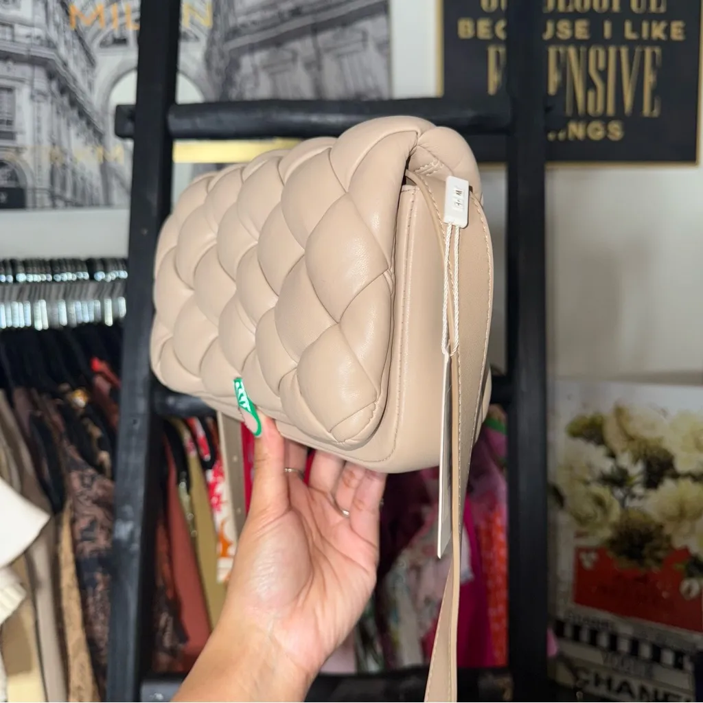 JW PEI Maze Bag in Almond Quilted Vegan Leather Crossbody - Image 6