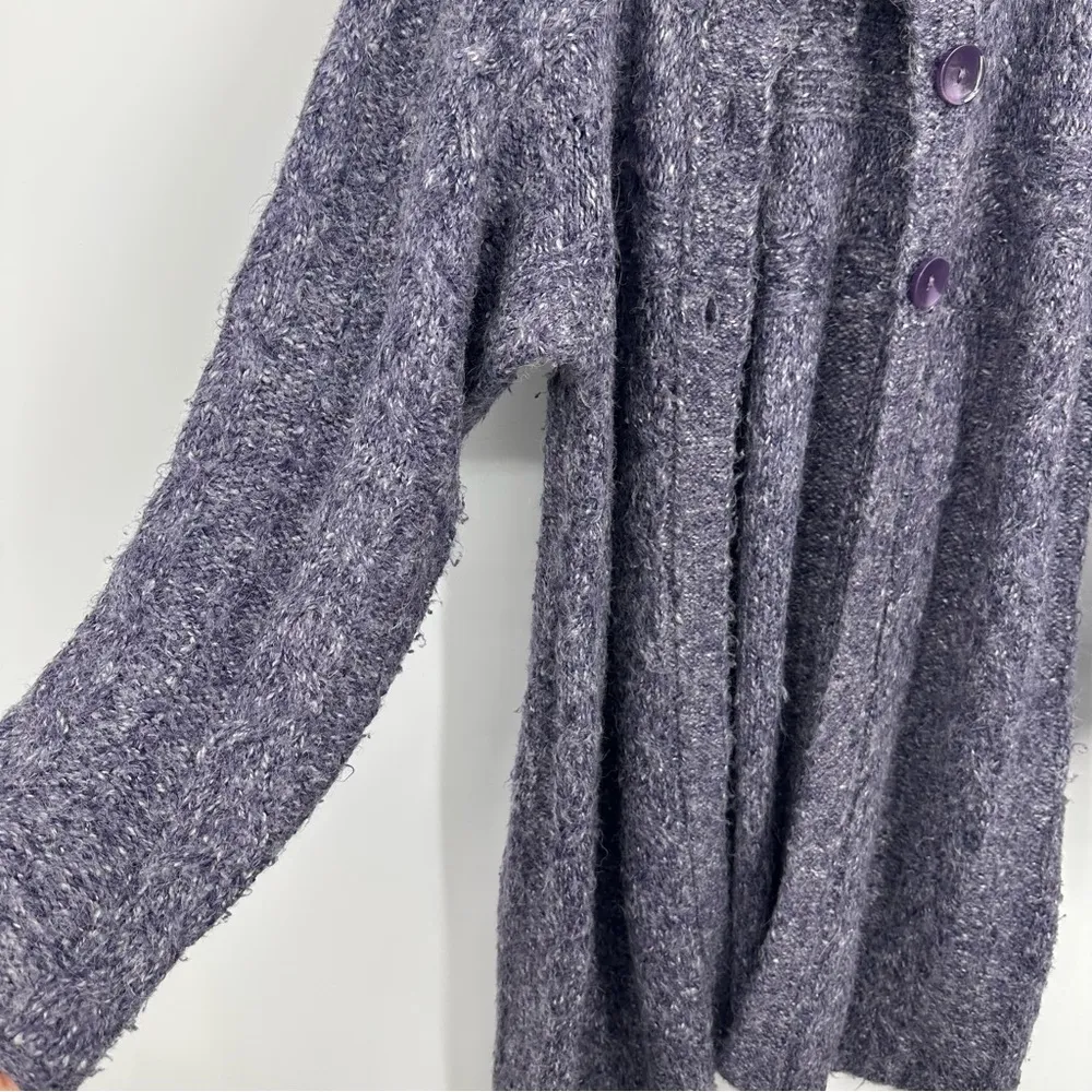 Vintage Y2K Fairycore Purple Sweater Cardigan Size Large Whimsical Goth - Image 5