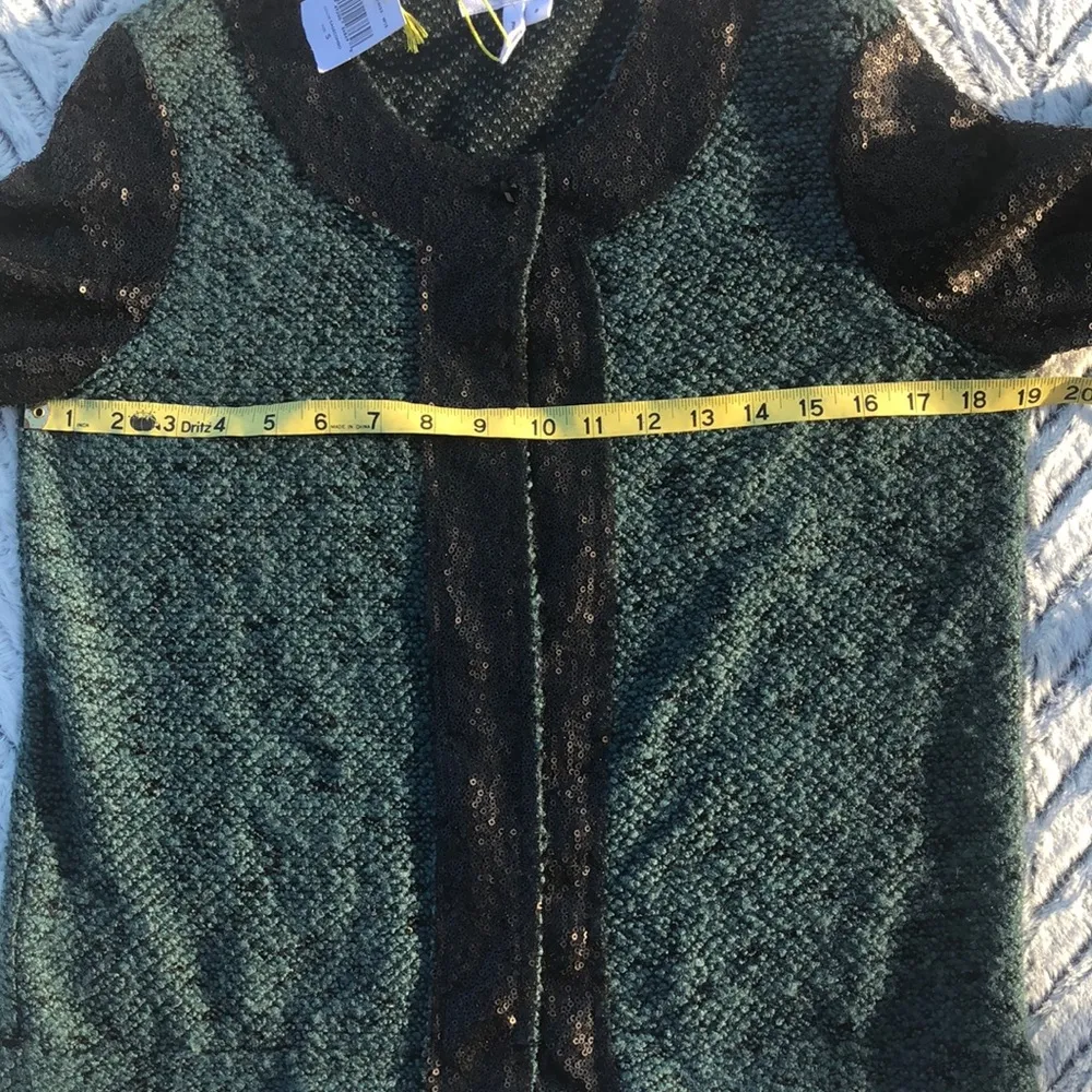 BCBGeneration Rare Sequin Raw Edge Lagenlook Cardigan Sz S - Image 7