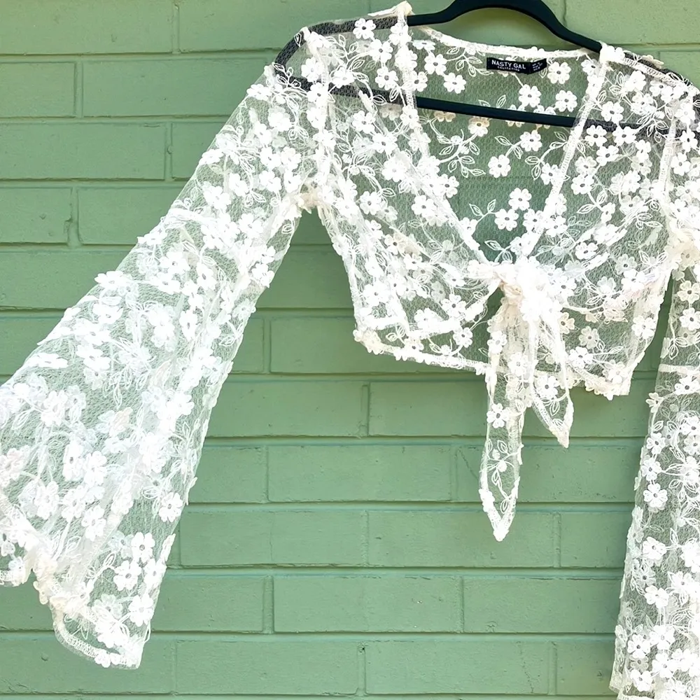 Nasty Gal collection sheer crop top - Image 4