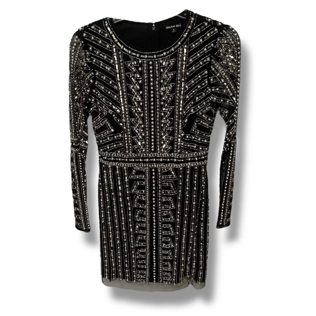 Gianni Bini Black Dani Pearl Silver Sequin Dress - Image 6
