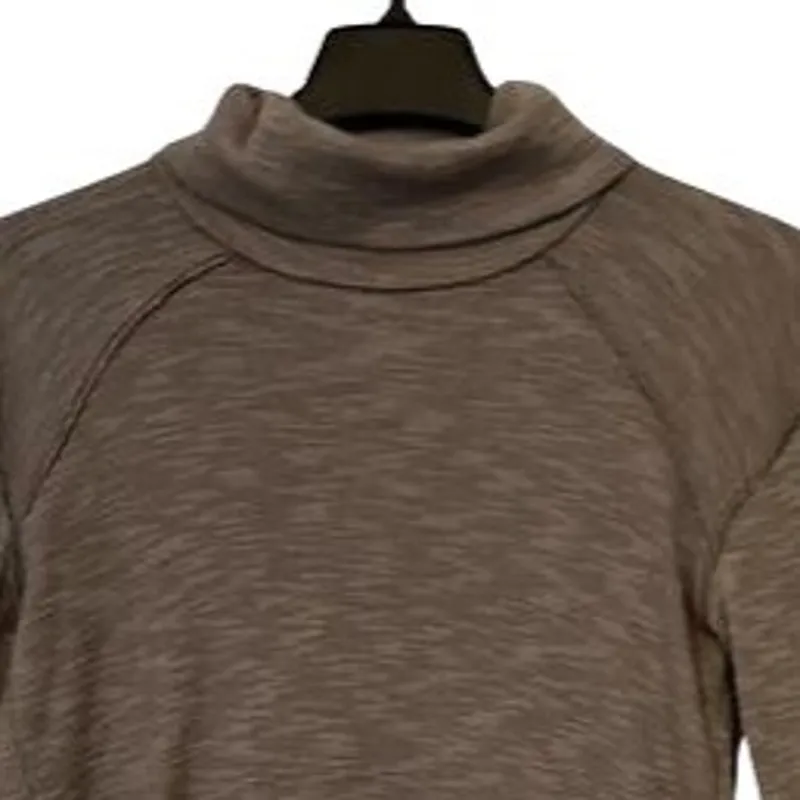 Free People Top Womens Size S  Brown Tunic Turtleneck Oversized Split Back Boho - Image 5