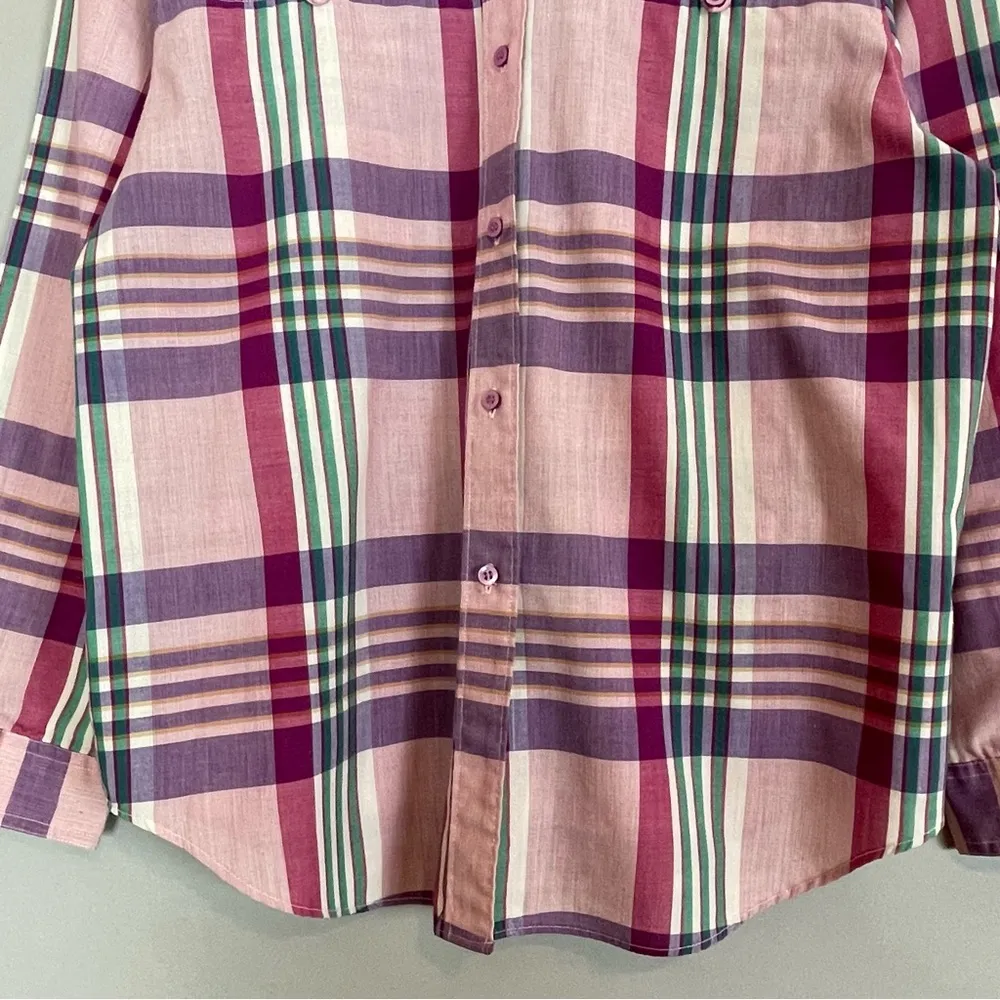 Vintage Plaid Top Button - Image 6