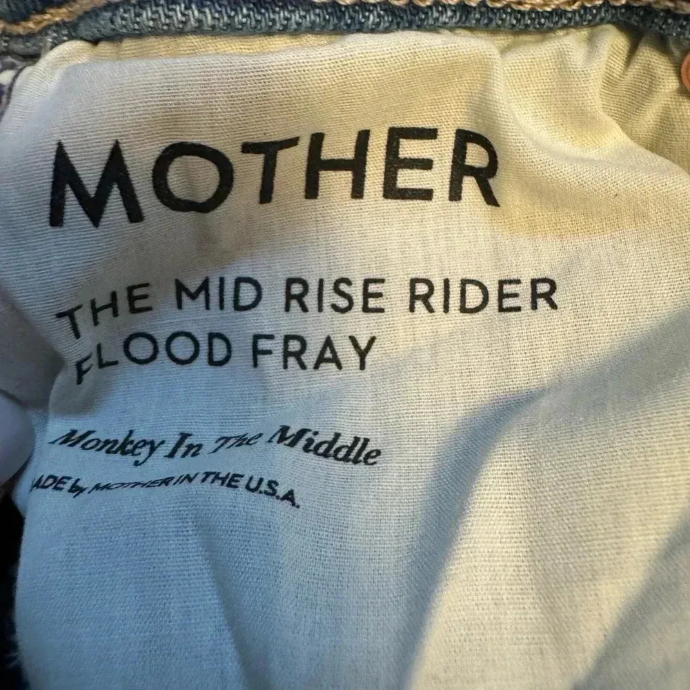 MOTHER JEANS THE MID RISE RIDER FLOOD FRAY - Image 6