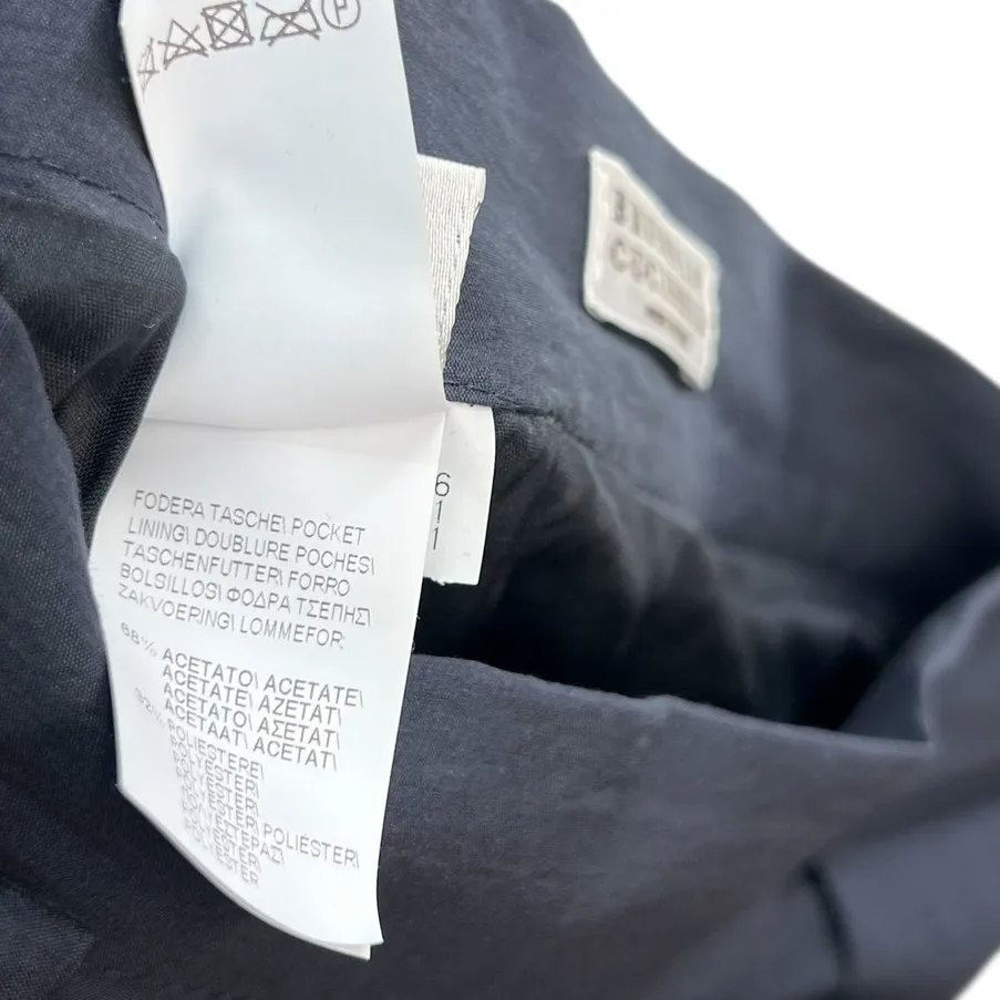 Brunello Cucinelli Pleated Asymmetric Skirt Cotton Navy Blue Size US 8 - Image 14