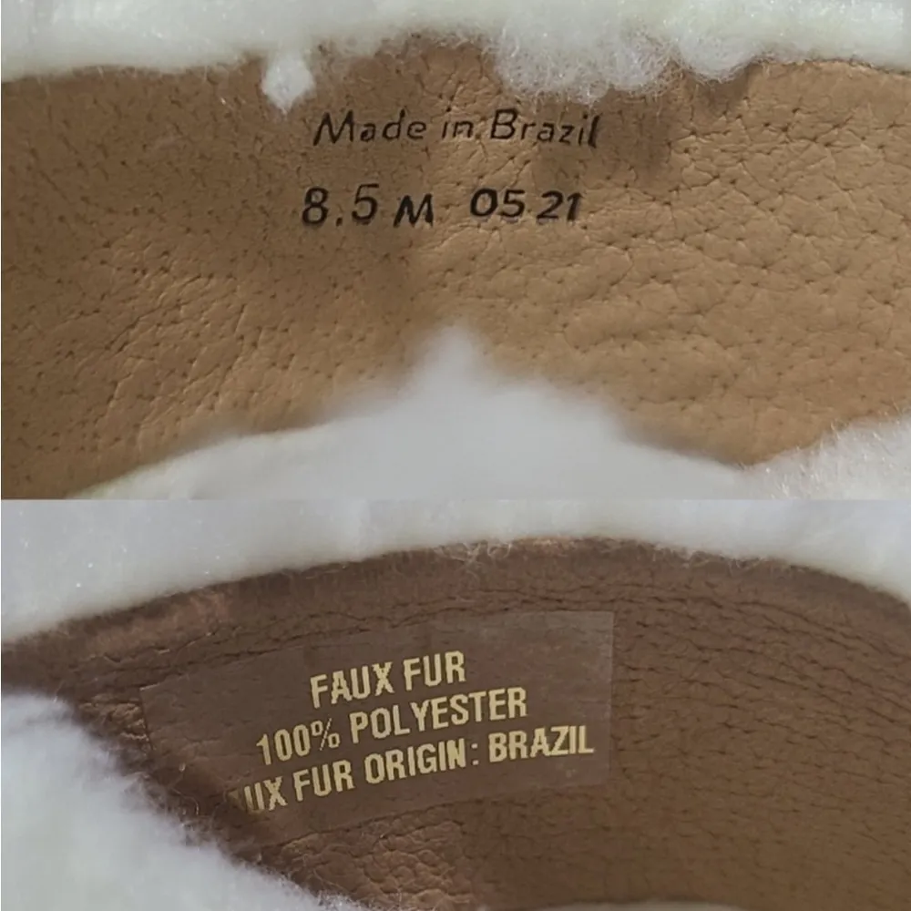 JACK ROGERS LEXI FAUX WHITE FUR CRISS CROSS OVER SANDAL SLIDES 8.5 - Image 10