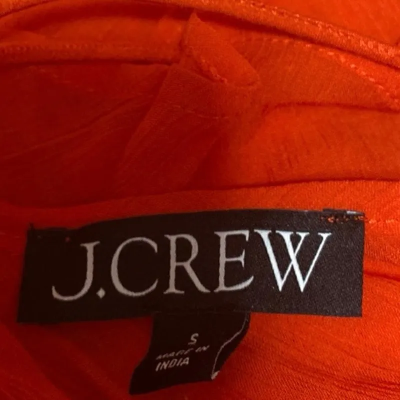 J.Crew Coral Ruffle Sleeveless V Neck Racerback Cami Camisole Tank Top Size S Orange - Image 3