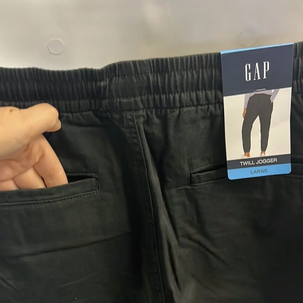 Gap Black Women’s Pull On Cargo Twill Joggers with Drawstrings and Back Pockets- - Image 8