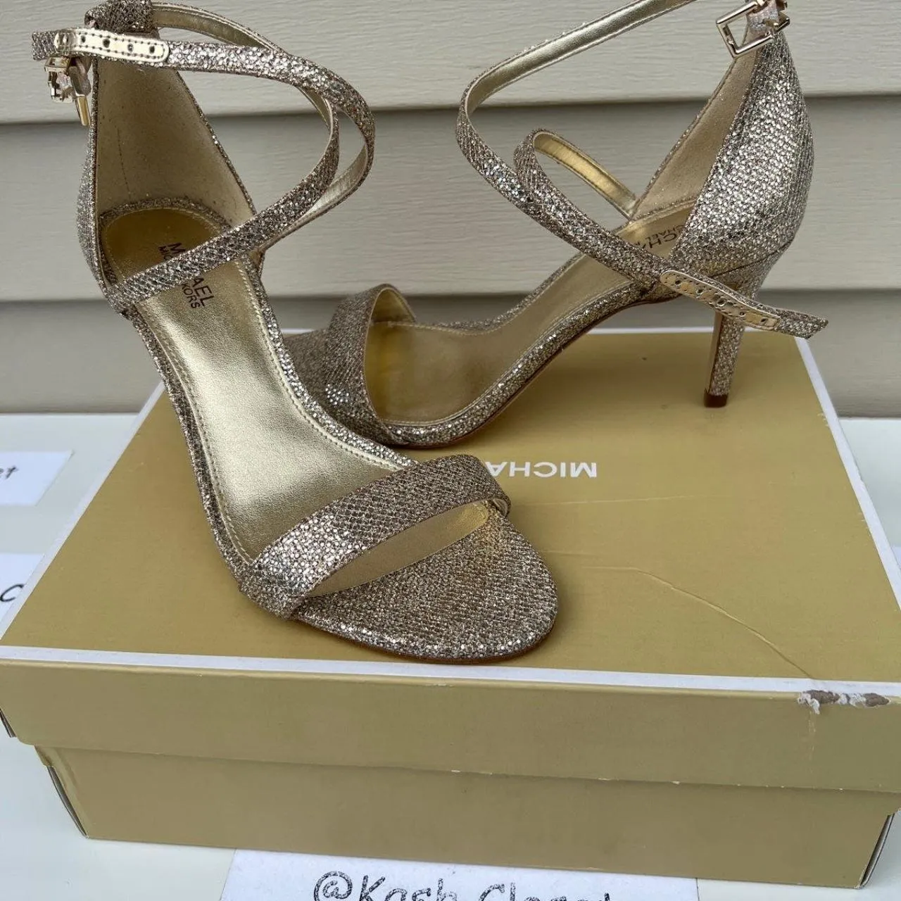 Michael Kors Sand Glitter Ava Strappy Sandal - Image 4