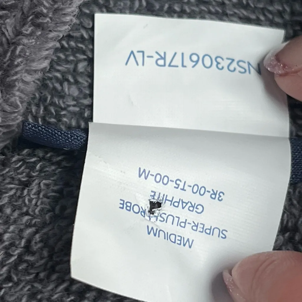 Brooklinen super plush robe graphite grey medium Gray - Image 9