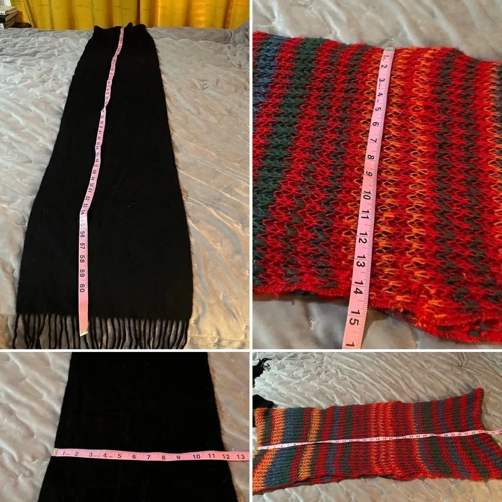 Various Brands Winter Scarf Bundle 4 Infinty, Fringed Scarf, Hair Scarves Multi Red - Image 13