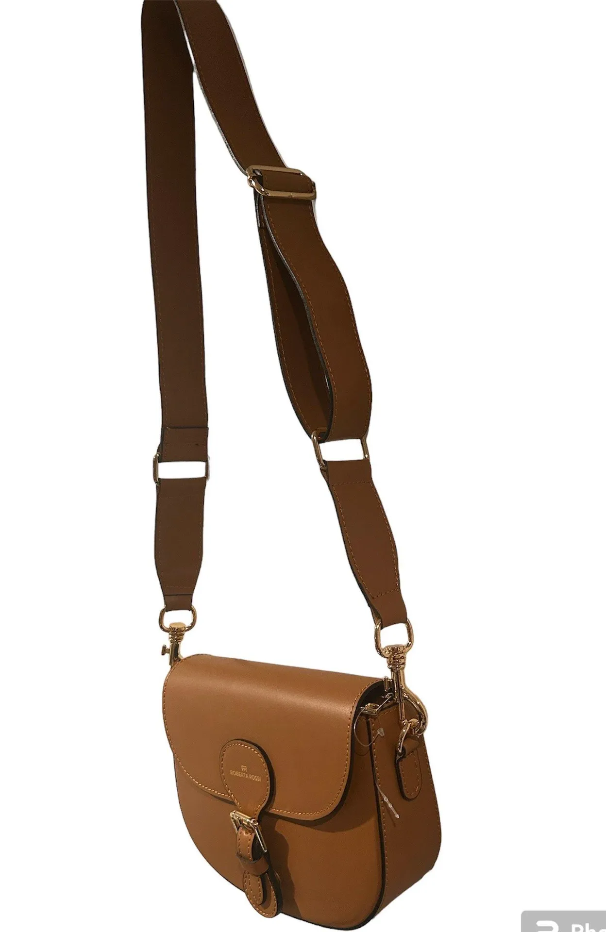 Roberta Rossi Milano Roberta Rossi Genuine leather Italian Crossbody bag Purse Tan color - Image 8