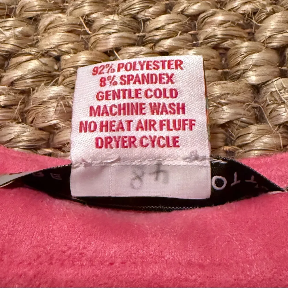 Gretchen Scott suede beach resortwear Barbie pink shift top women’s size XL - Image 8