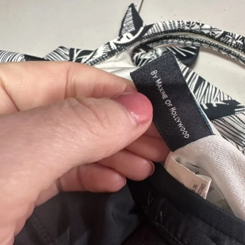 Azul by Maxine Of Hollywood Women's Skirted Swim Dress One Piece Black White 8 - Image 14