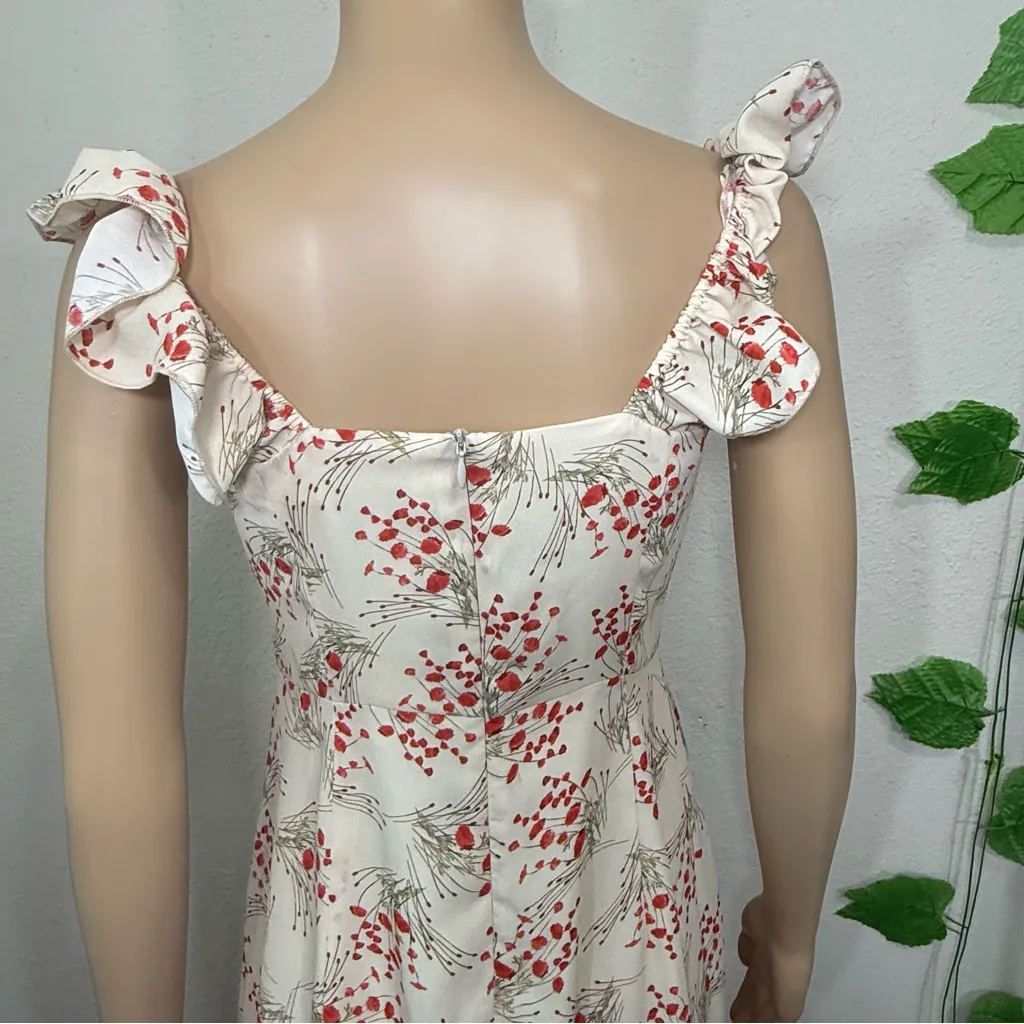 Park & Fifth Cream and Red Floral Midi Jubilee Dress NWT Pink - Image 12