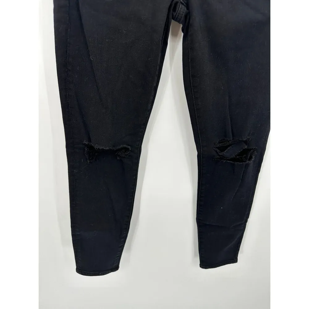 American Eagle AEO Jeans Women 4 SHORT Black Jeggings Zip Fly Cotton Blend Denim - Image 3