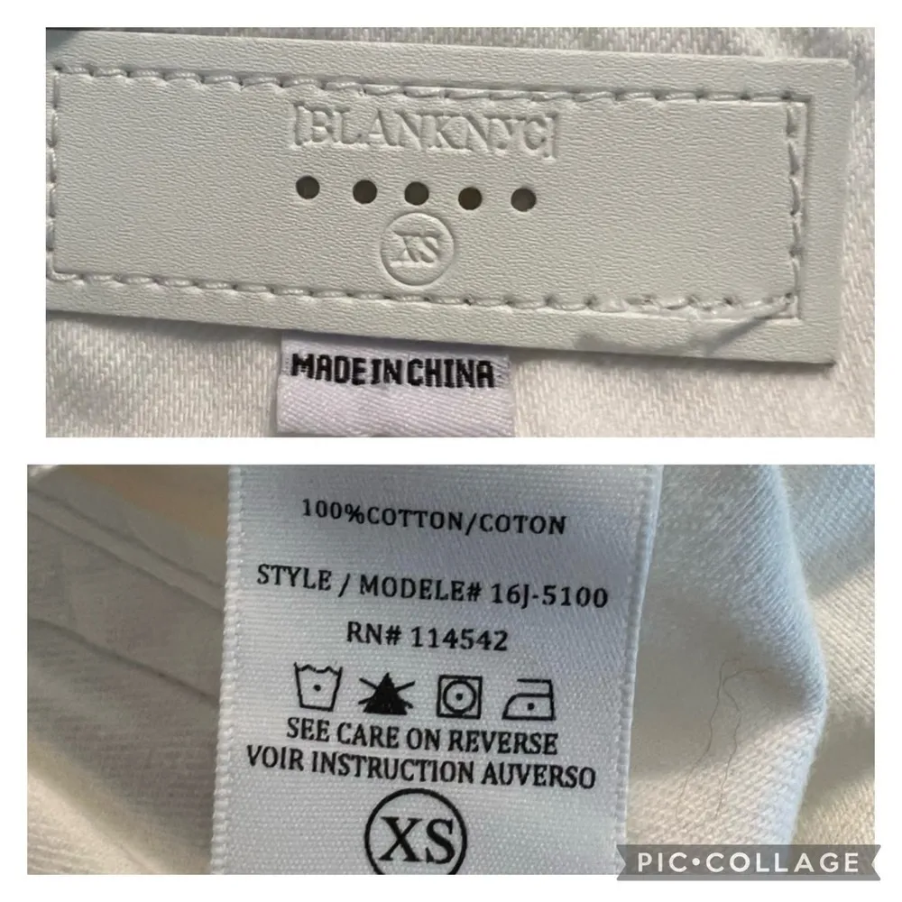 Blank NYC White Part Time Lover Peplum Denim Jacket XS - Image 13