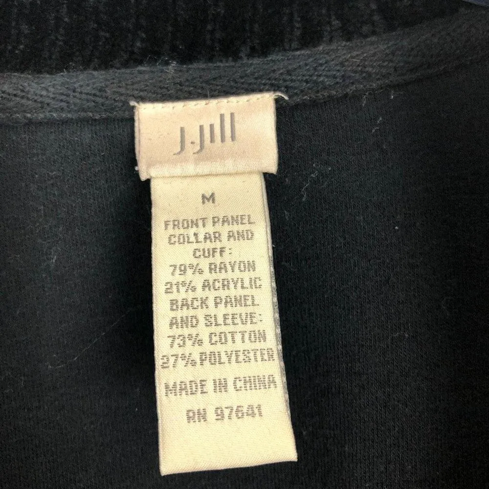 J.Jill Mixed Media Womens Cardigan Medium Vtg 90s Y2K Retro Workwear Casual - Image 2