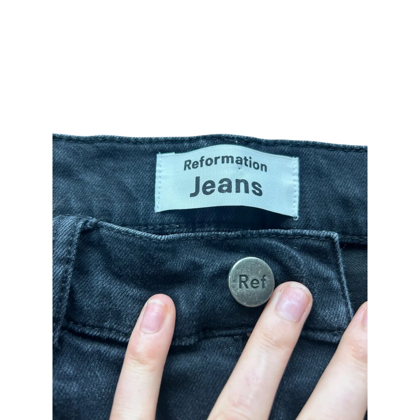 Reformation Jeans Black High Rise Skinny Leg Denim Women's Size 25 - Image 3
