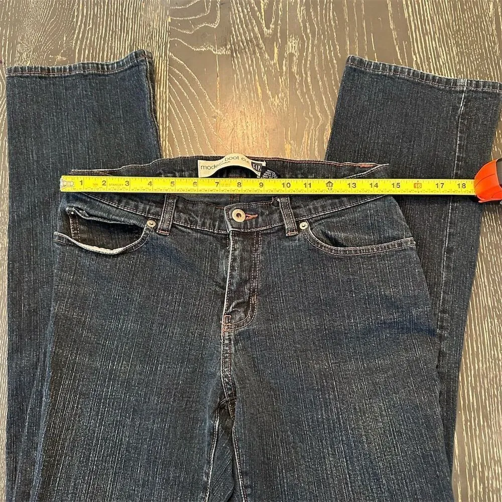 Gap Modern Boot Cut Stretch Jeans Women's Size 6 Dark Blue Mid-Rise Denim - Image 6