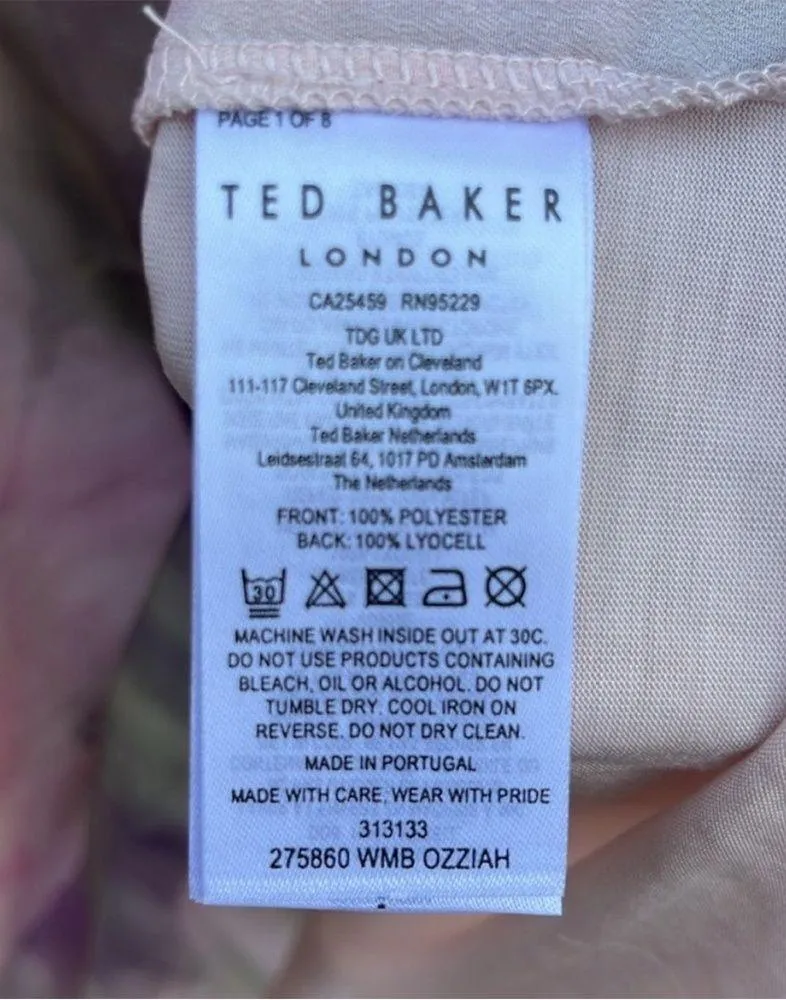 Like New Ted Baker Floral Short Sleeve Top Size 4 - Image 7