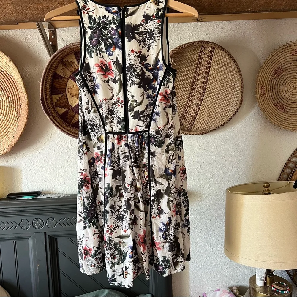 ☀️ REBECCA TAYLOR Floral Silk Dress Mini A-Line 2 - Image 4