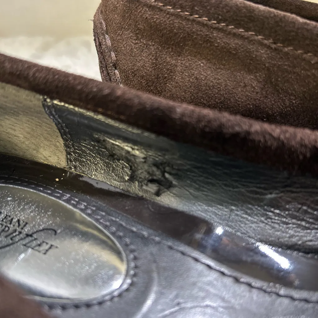 Alfani Dark Brown Suede Loafers with Buckle Detail - Image 6