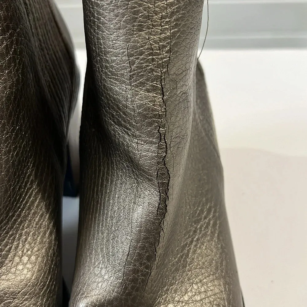 Sam & Libby Deanna Metallic Chunky Heel Ankle Boots | Size 9 1/2 - Image 4