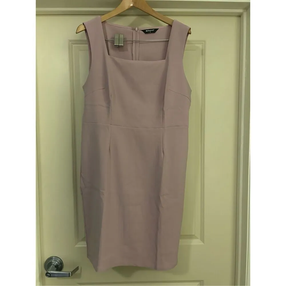 NEW Allegra K Dusty Pink Blazer Career Suit Set Blazer Sleeveless Dress XL - Image 3