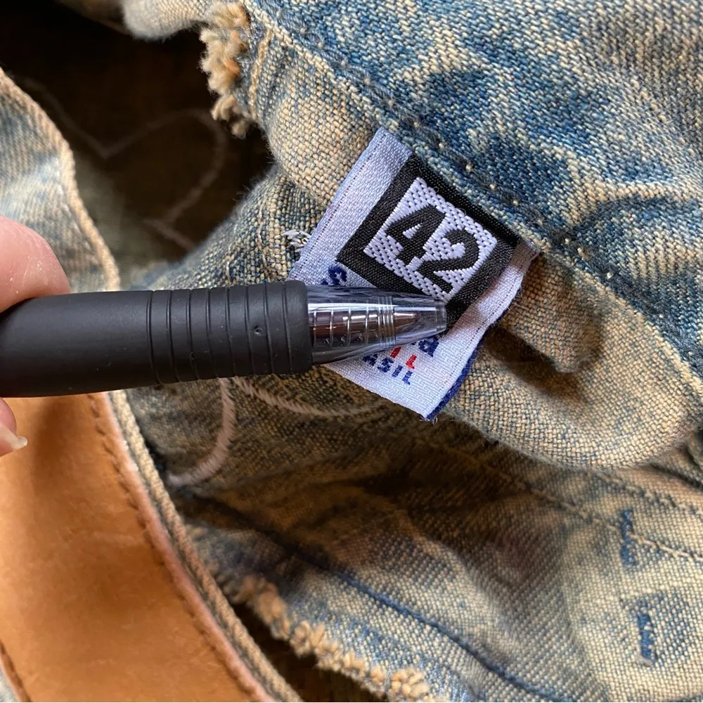 Vintage 90s/Y2K RARE Road Cat Suede And Felt Patchwork Maxi Denim Skirt Size M Size M - Image 12