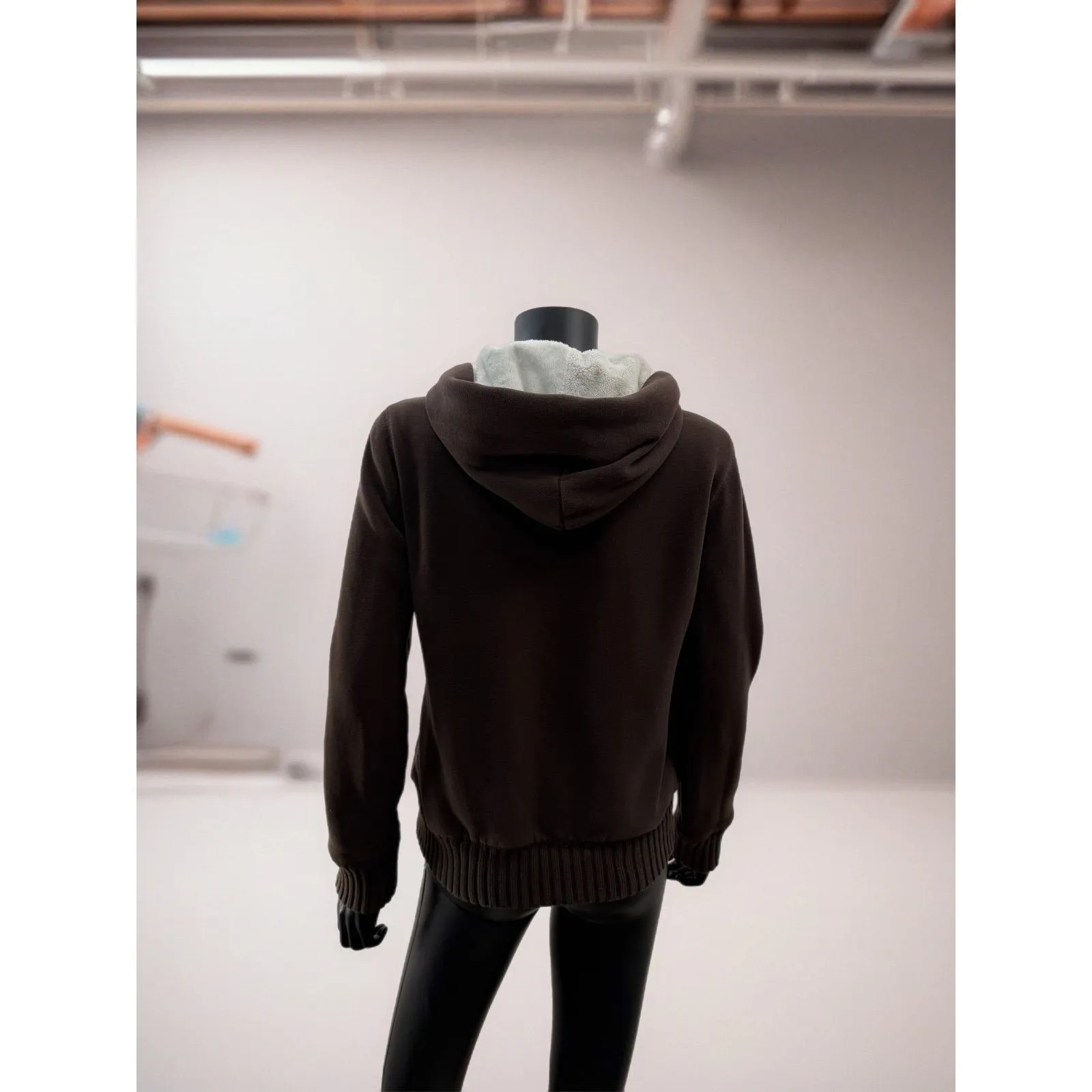 Tommy Hilfiger Brown Sherpa Lined Full Zip Hoodie Women's Size M - Image 3