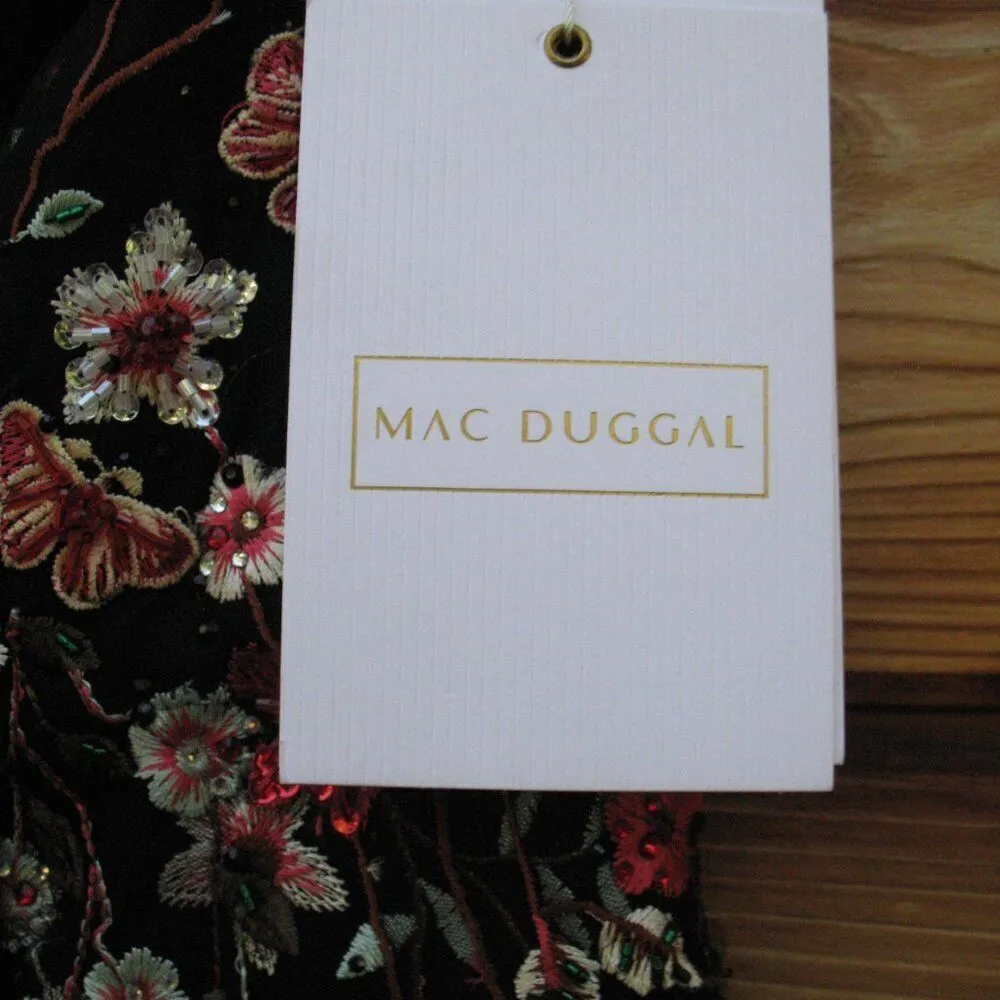 Mac Duggal 20331 EMBELLISHED RUFFLED ONE SHOULDER A LINE GOWN Black 12 - Image 13