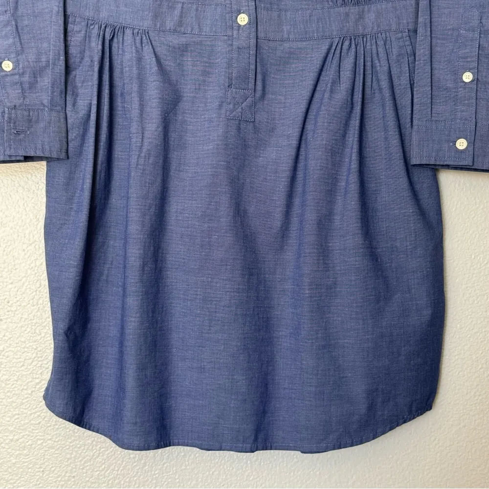 Banana Republic Long Sleeve Lightweight Blue Shirt Dress Size 6 - Image 7