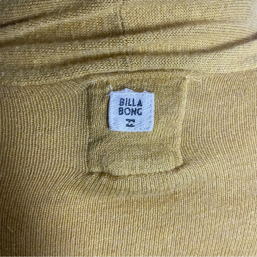 Billabong Mustard Yellow Open Front Cardigan Sweater | Size‎ Small - Image 7