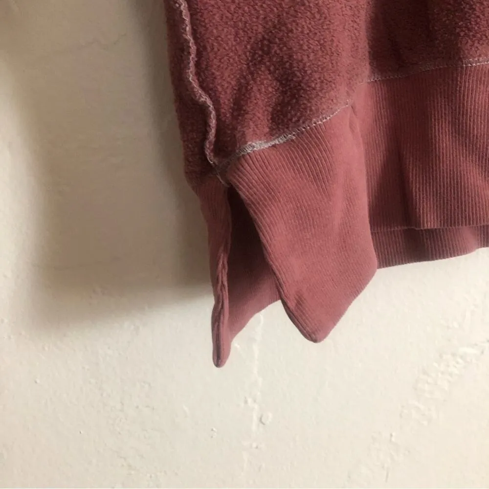 Truly Madly Deeply Dark Mauve Long Sleeves Pullover V-Neck Sweatshirt Sweater - Image 7