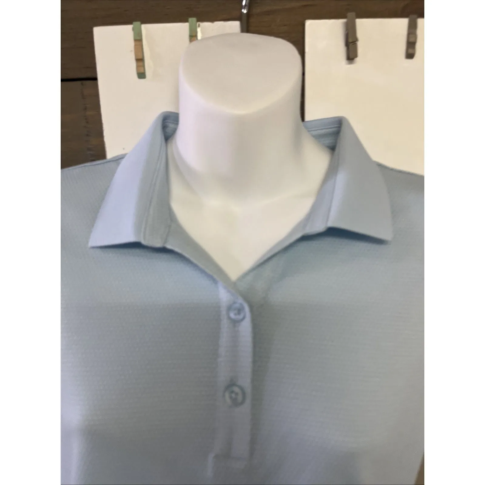 Lilihammer Women’s Baby Blue Sleeveless Lightweight Mesh Pullover Polo - Image 7