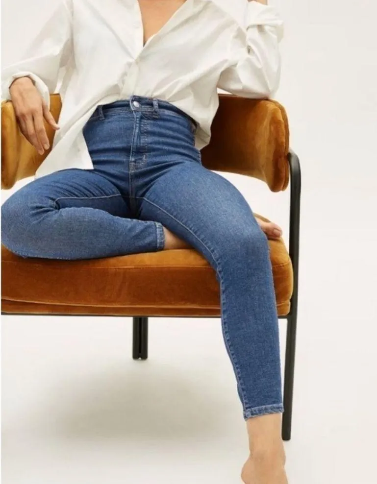 EVERLANE The Way High Skinny Jeans Size 28 Crop Dark Wash NWT High Waist Stretch - Image 2