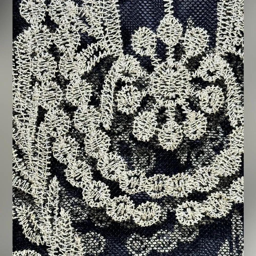 Ultra Pink Sheer Black Top With Gold  Overlay Snall - Image 5