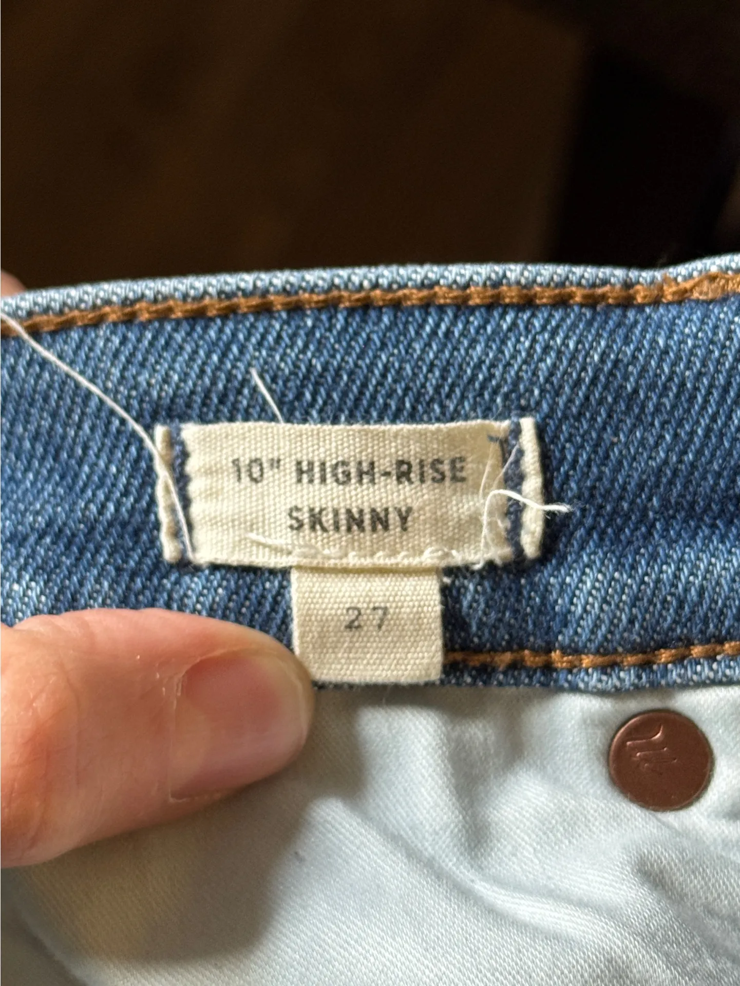 Madewell Jeans High-Rise 10" Skinny Button Fly Medium Wash Women’s 27 - Image 9