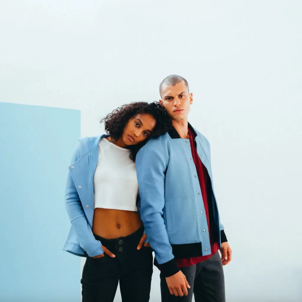 APL Perfect Wool Hoodie Full Zip Powder Blue Woolmark Jacket M. - Image 5