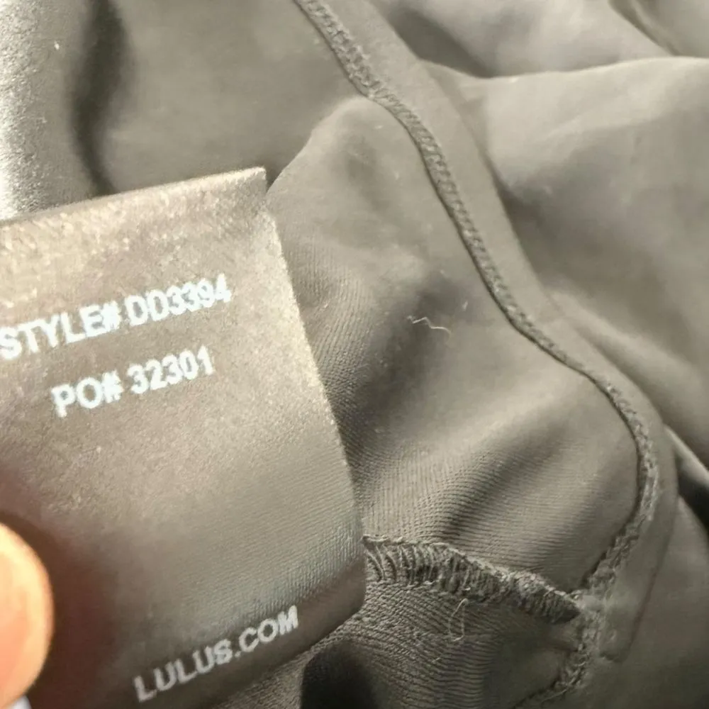 Lulus Black Sleeveless Ruffled Midi Dress Size‎ L Ruched Flutter Whimsigoth - Image 8