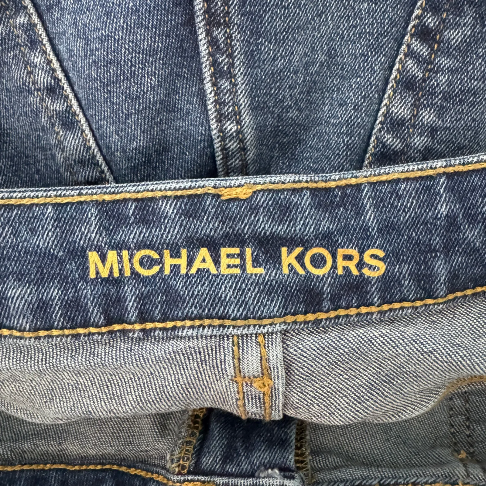 Michael Kors Cargo Jeans Women Size 14 Petite Blue Utility Pocket Denim Pants - Image 9