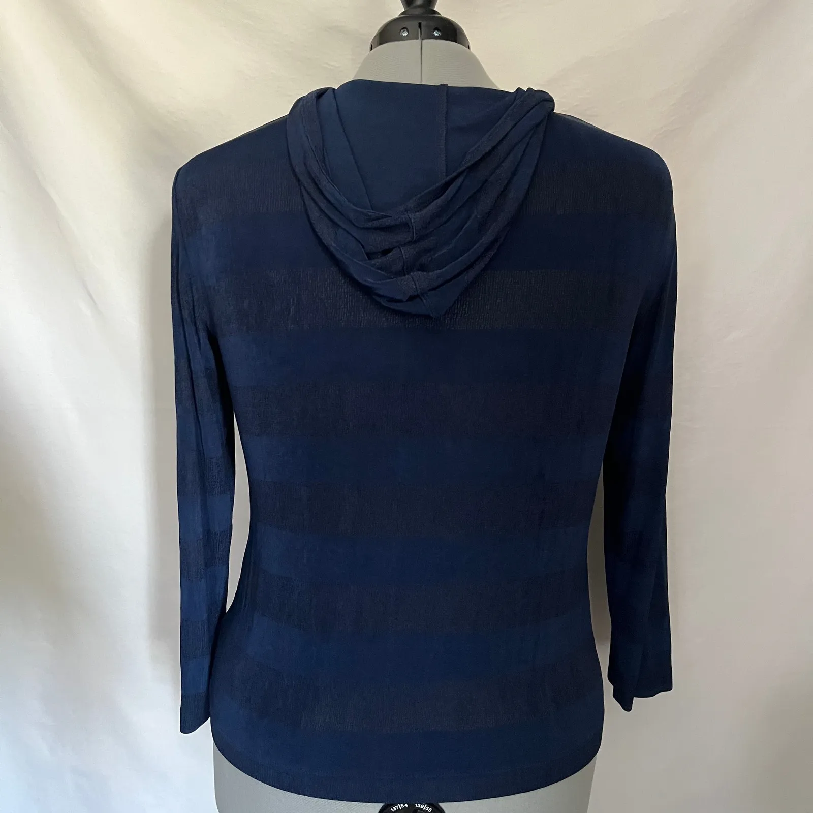 Chicos Travelers Hooded Jersey Womens Top Sz 16 Resort Capsule Packable Lounge Blue - Image 7