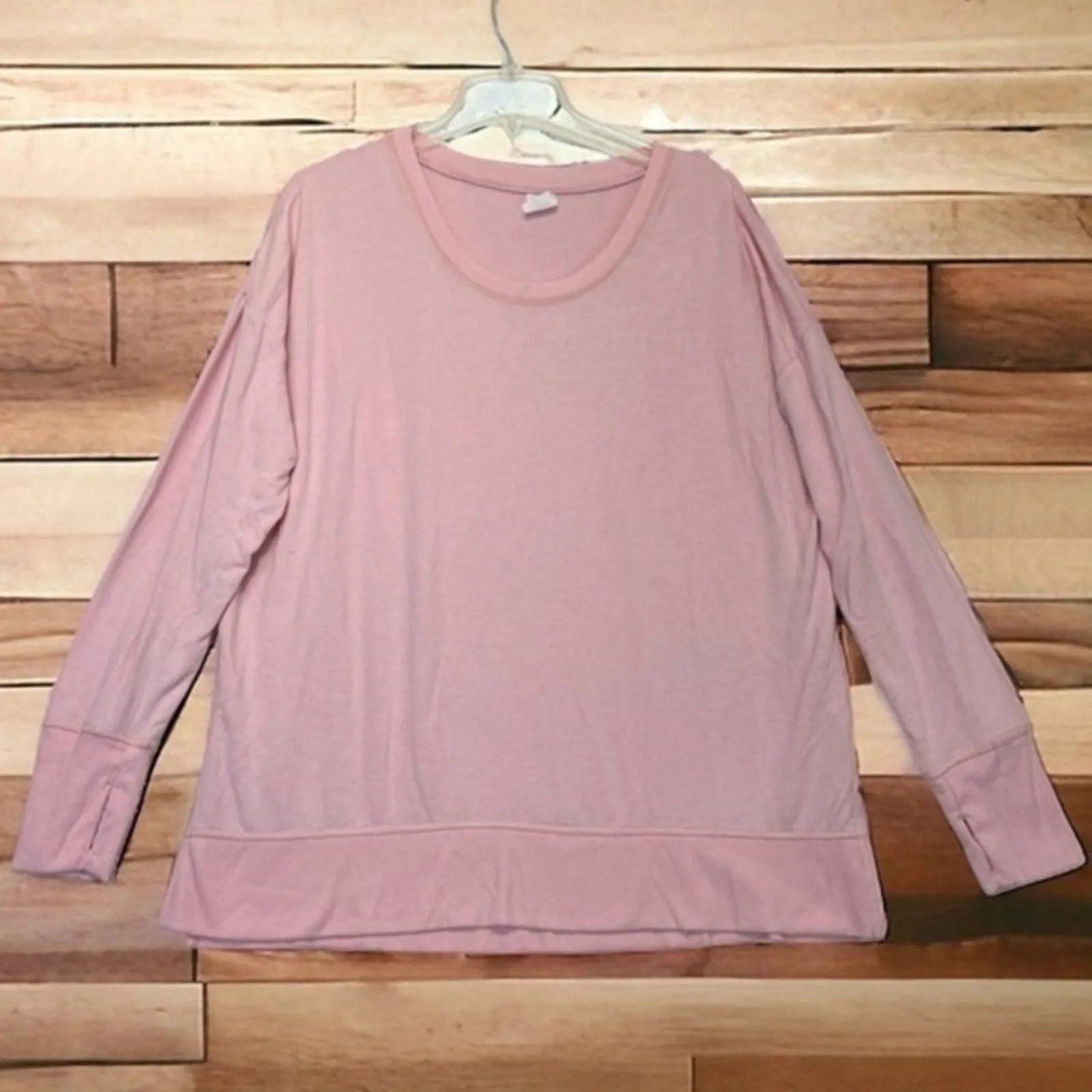Avia Pink Sweatshirt Round scoop crewneck lightweight pastel Women’s Large 12-14 - Image 3