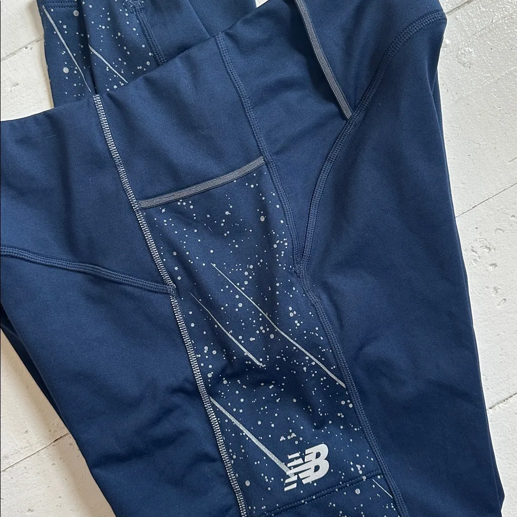 New Balance Women’s Dark Blue Winter Lined Leggings w/ Reflective Details, Sz M - Image 5