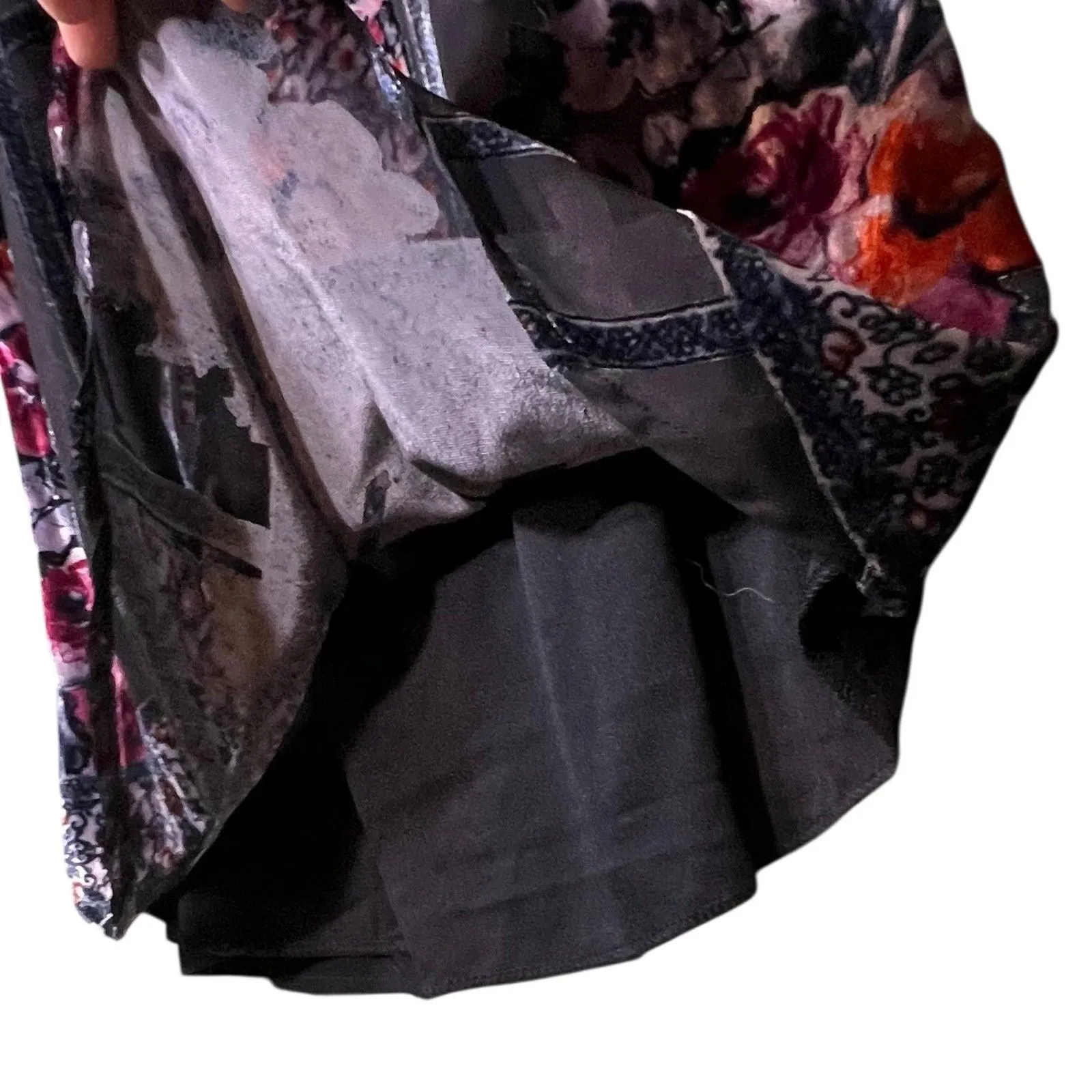 Gypsies & Moondust Tank Top Womens Small Black Floral Patchwork Velvet Boho NWT - Image 12