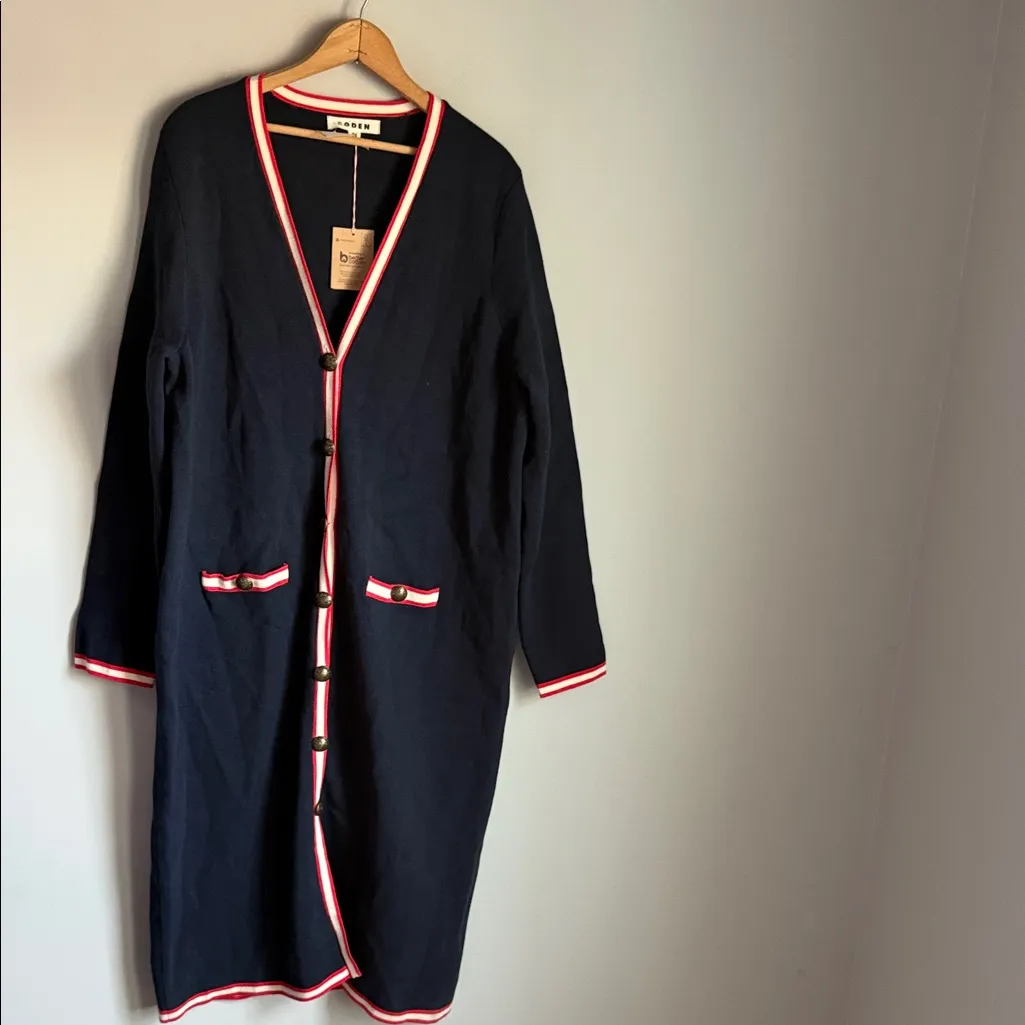 NEW Boden Holly Longline Jacket 14 Blue - Image 3