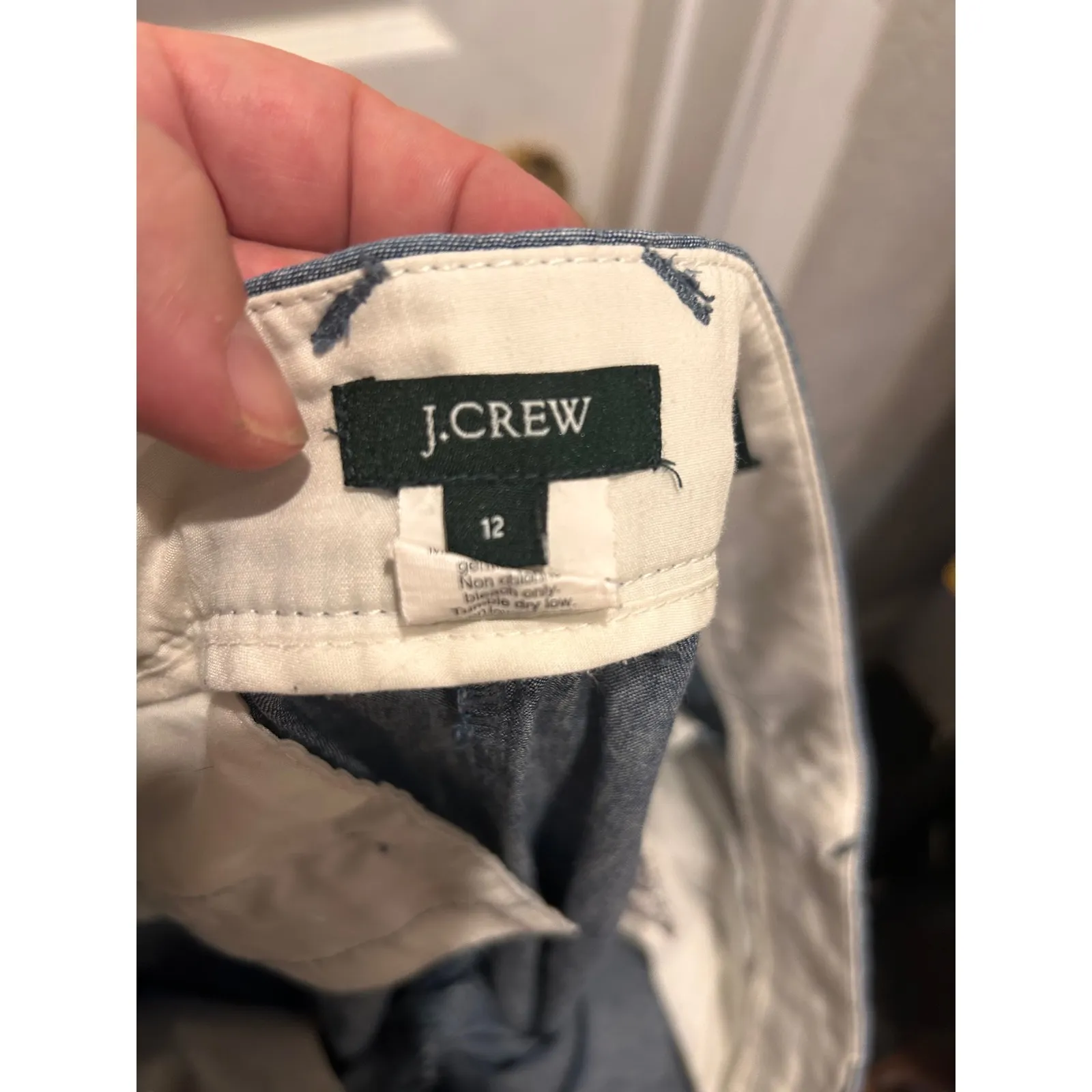 J.Crew Belmarin Blue Chambray Pants Womens Size 12 Casual Lightweight - Image 7