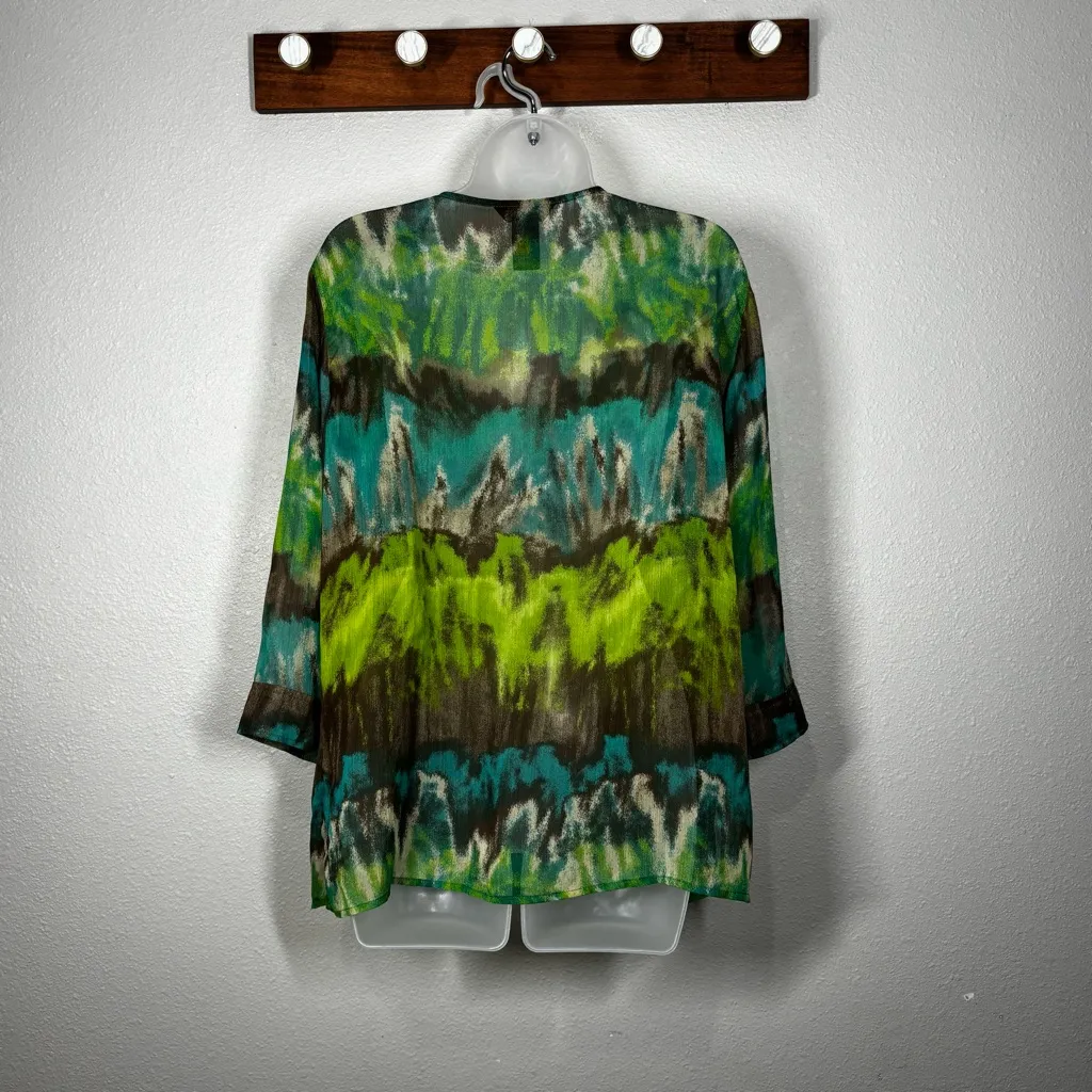 Multiples  Multi Color Beaded Blouse Size Large - Image 3